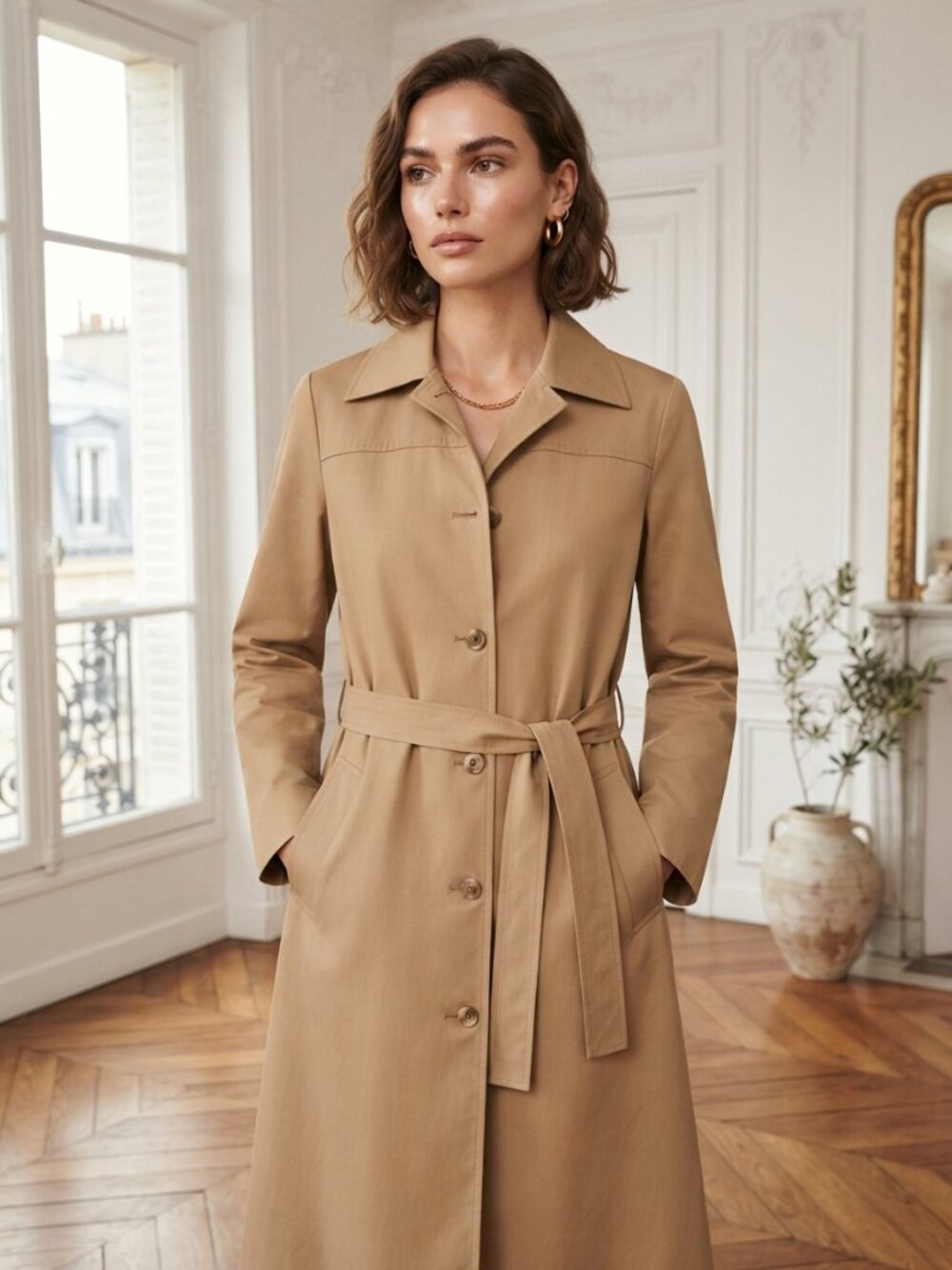 London Fog Women's Beige Trench Coat with Waist Tie Removable Lining Sz 10